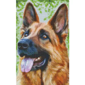   Pixel szett 8 normál alaplappal, színekkel, kutya, németjuhász (808087)