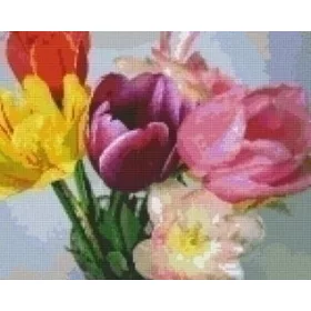   Pixel szett 9 normál alaplappal, színekkel, tulipánok (809363)