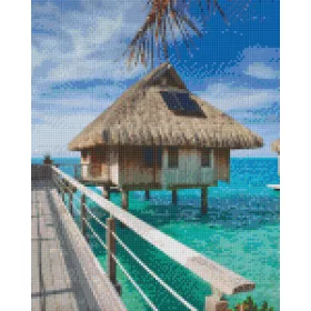  Pixel szett 9 normál alaplappal, színekkel, tengerpart (809410)