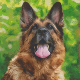   Pixel szett 20 normál alaplappal, színekkel, kutya, németjuhász (820070)