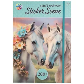   Matricázós készlet, A/4, 10 háttér és 6 ív matrica, lovak