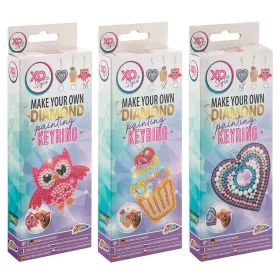   Gyémántfestés szett, kulcstartó, 3 féle változat (bagoly, muffin, szív)