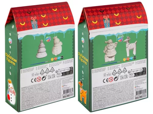 Gipszfigura festő szett (2 db 7cm-es figura, 4 festék, ecset), 2 féle változat