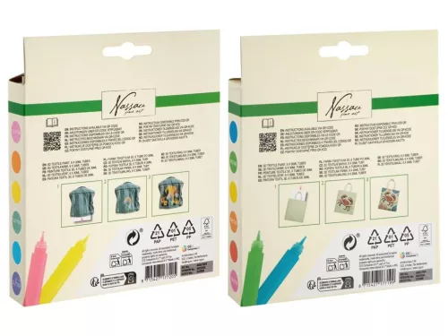Textilfesték 6x12ml, kétféle változat