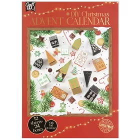   Adventi naptár készítő szett, 12 ív lappal, A/4, 250g, fólia dekorral