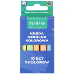 Táblakréta, színes (5 féle szín), 10 db-os