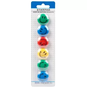 Smiley, emoji mágnes szett, 6 db-os, színes