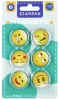 Smiley, emoji mágnes szett, 6 db-os, 33mm