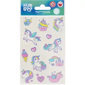   Tetoválás matrica szett, unikornisok 10x17,5cm, Sticker Boo