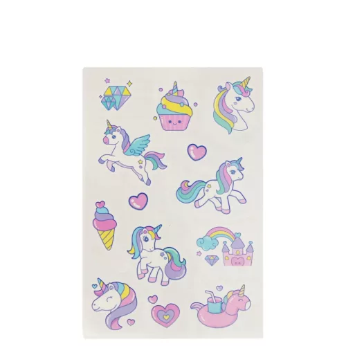 Tetoválás matrica szett, unikornisok 10x17,5cm, Sticker Boo