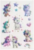 Tetoválás matrica szett, cuki unikornisok, 10x17,5cm, Sticker Boo