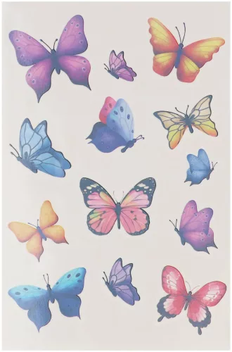 Tetoválás matrica szett, lepkék, 10x17,5cm, Sticker Boo (590553)