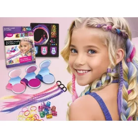   Magic Hair Studio, hajdíszítő szett hajkrétával, gyöngyökkel és műhaj fonatokkal