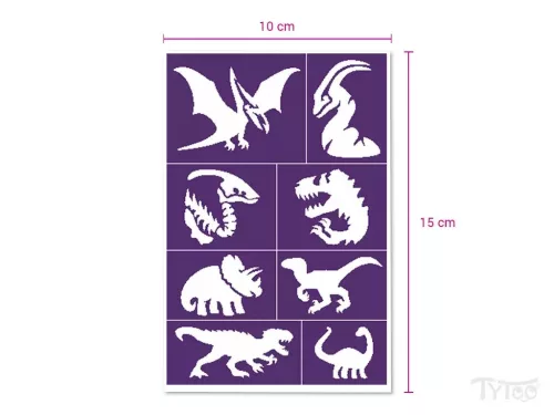 Sablonok, Dino Fun (dinoszauruszok) sablon szett, kicsi, 8 db-os