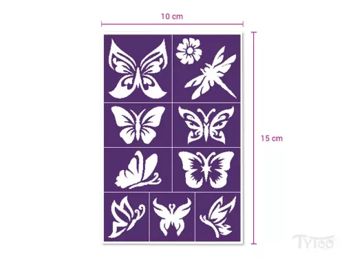 Sablonok, Veloria (lepkék) sablon szett, kicsi, 9 db-os