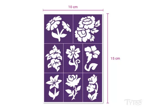 Sablonok, Glitz Garden (virágok) sablon szett, kicsi, 8 db-os