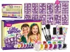 Csillámtetoválás GlitzParty szett (110 sablon, 12 csillámpor, 14 ml ragasztó, 3 ecset, strasszkő)