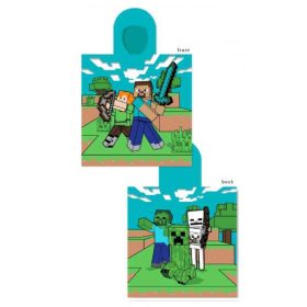 Minecraft gyerek fiú pamut poncsó