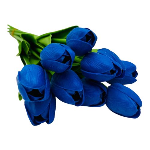 Szilikon tulipán 10 szál - Kék