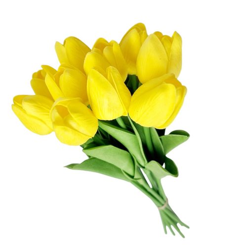 Szilikon tulipán 10 szál - Sárga